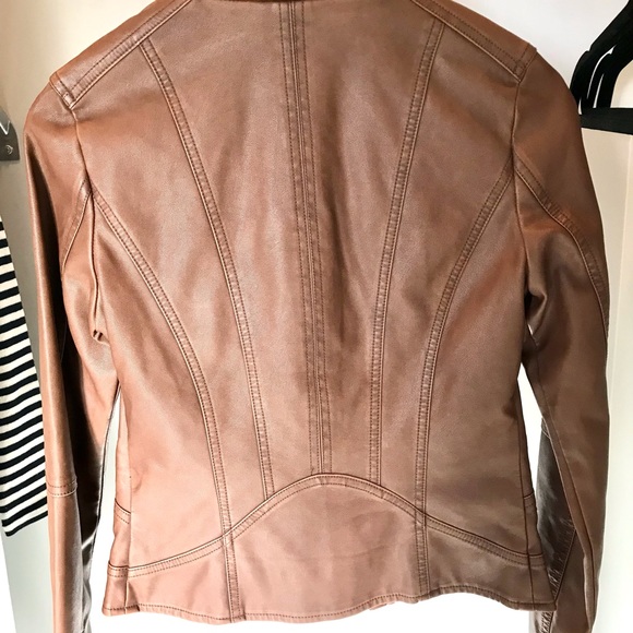 LeChateau Vegan Leather Caramel Jacket - Picture 8 of 8